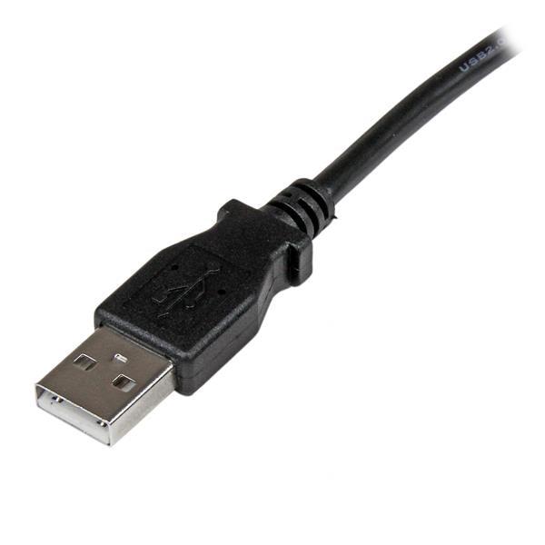 1 Meter USB 2.0 A to left-angle B cable for high-speed connections to printers and scanners in tight spaces.