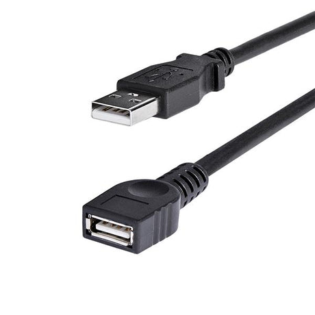 1.8m black USB 2.0 extension cable A to A, enhancing connectivity for devices like printers and hard drives.