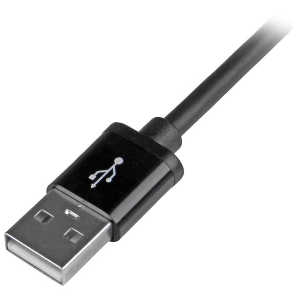 Apple MFi Certified 2m USB to Lightning Cable in black for charging and syncing iPhone, iPad, and iPod devices.