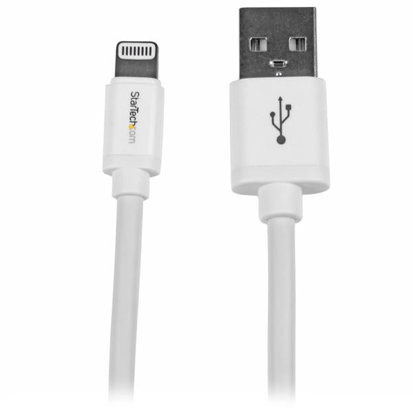 Apple MFi Certified 2m USB to Lightning cable in white, designed for easy charging and syncing of iPhone, iPad, and iPod.