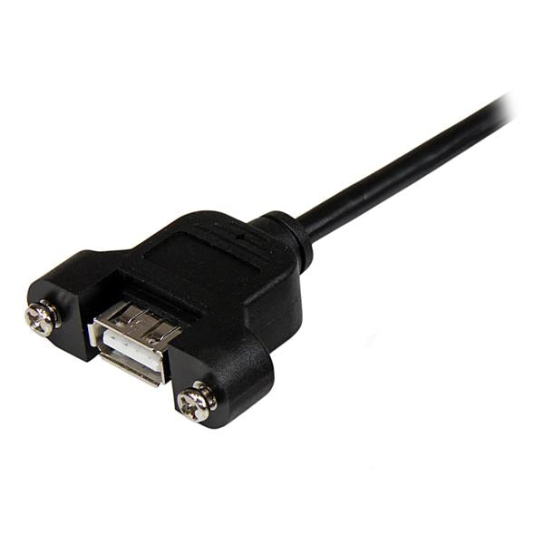 30cm Panel Mount USB Cable A to A, male to female, enhances USB access for clean, organized workspaces.