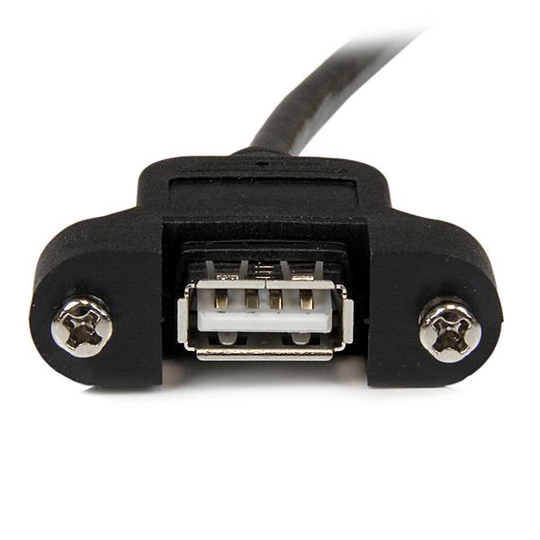 30cm Panel Mount USB Cable A to A, Male to Female, for easy access and organization in custom setups.