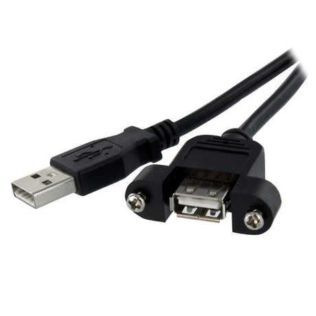 30cm panel mount USB cable A to A, male to female, ideal for enhancing connectivity in kiosks and workstations.
