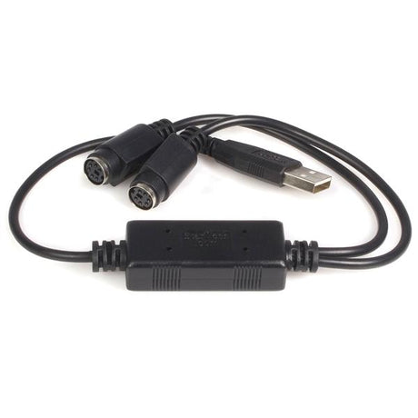 USB to PS/2 Adapter connecting PS/2 keyboards and mice to USB devices for seamless compatibility and plug-and-play installation.
