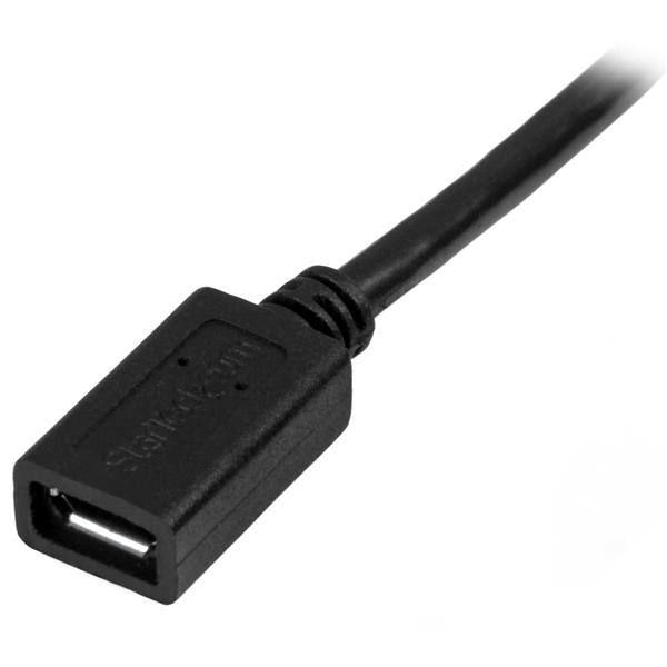 Micro-USB Extension Cable 0.5m: Male to Female connection, ideal for phone/tablet docking and device compatibility.