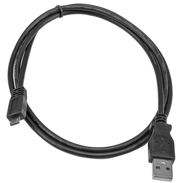2m Micro USB cable for fast charging and data sync, compatible with Android devices and cameras.