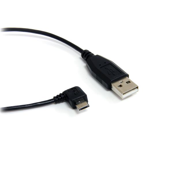 6ft Right Angle Micro USB Cable - USB A to Micro-B for Charging & Data Transfer