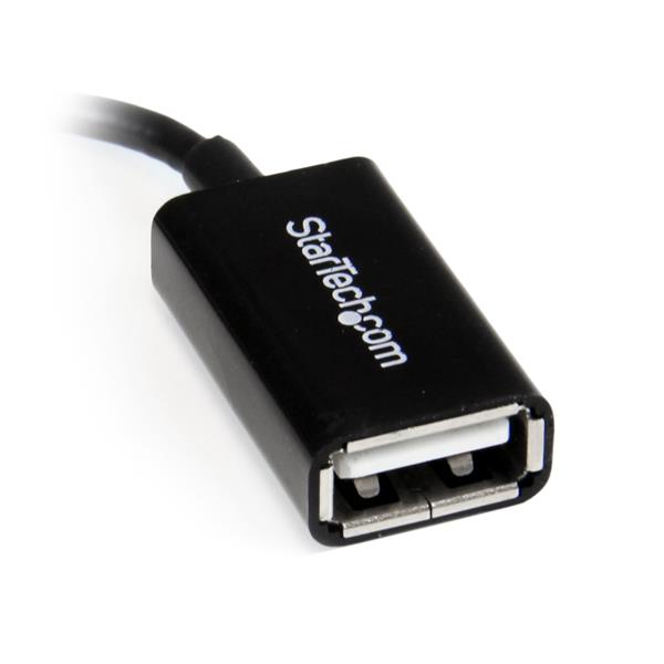 Right Angle Micro USB to USB OTG Host Adapter enables convenient connections for smartphones and tablets with USB peripherals.