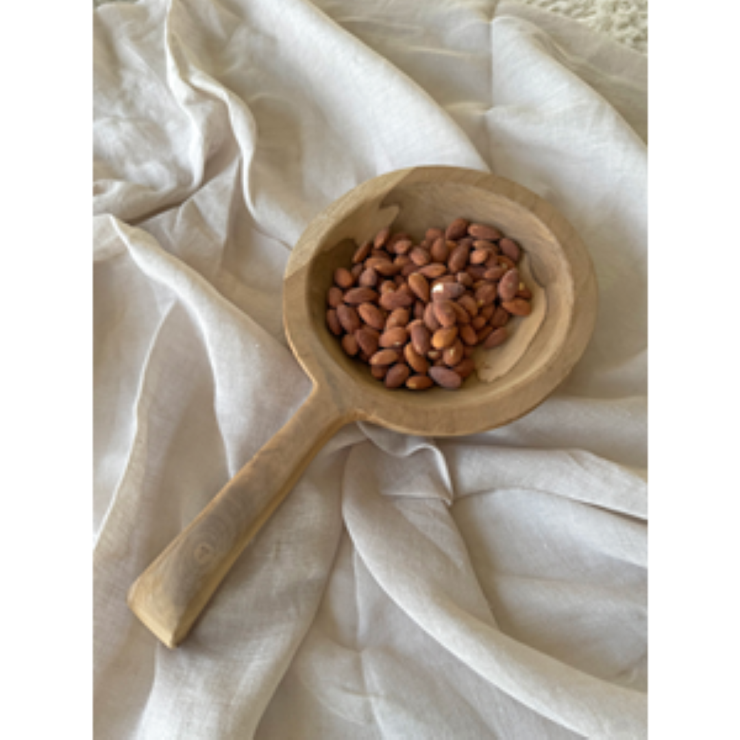 Tapas Bowl w/ Handle - Organic Teak Natural (35cm)