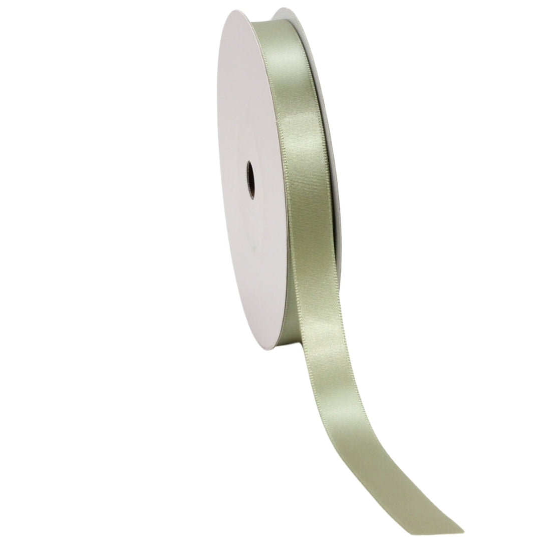 FD Satin Single Face Ribbon in Spring Moss 15mm x 50m