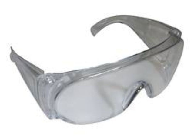 Clear safety glasses #PG652 offer UV protection and fit over prescription glasses for versatile eye safety.