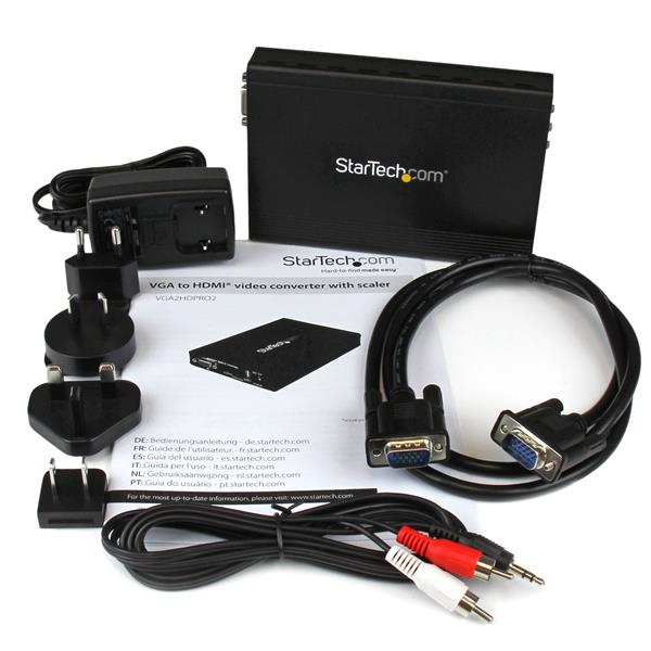 VGA to HDMI converter with automatic resolution detection, supporting up to 1920x1200 for seamless multimedia connections.