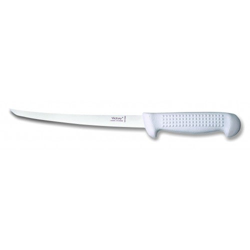 Victory 506 Fish Filleting Knife with 25cm stainless steel blade, designed for precision and ease in filleting fish.