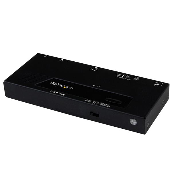 2-Port HDMI Switch with auto and priority switching for 1080p HD video, ideal for managing multiple devices effortlessly.
