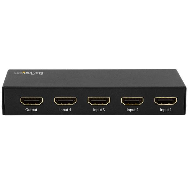 Smartfox AU 4-Port HDMI switch with 4K 60Hz support, HDR, IR remote for seamless device connectivity and vibrant visuals.