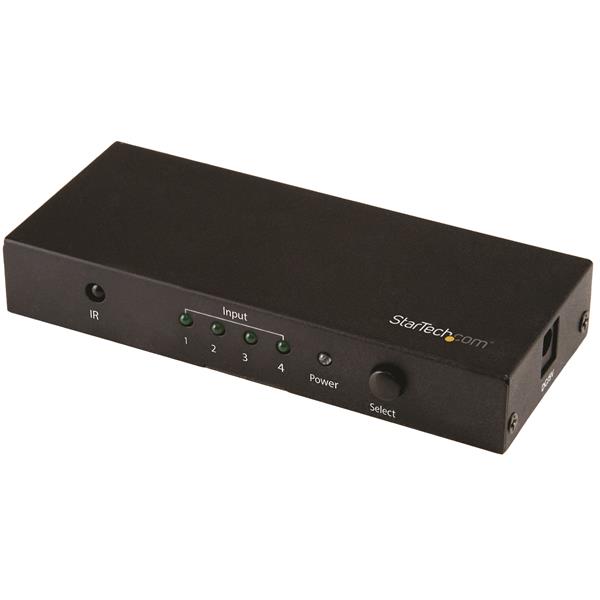 Smartfox AU 4-Port HDMI switch with remote, 4K 60Hz support, HDR, and auto source detection for seamless connectivity.