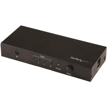 Smartfox AU 4-Port HDMI switch with remote, 4K 60Hz support, HDR, and auto source detection for seamless connectivity.