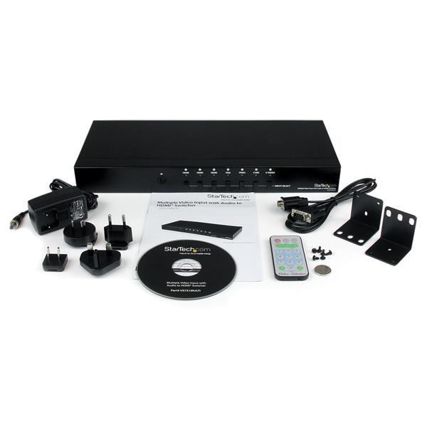 HDMI Scaler Switcher with Multiple Video Inputs and Audio Support - 1080p, VGA, Component