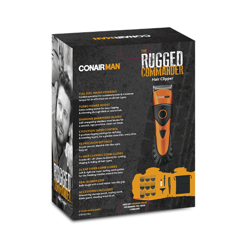 THE RUGGED COMMANDER HAIR CLIPPER - Conairman