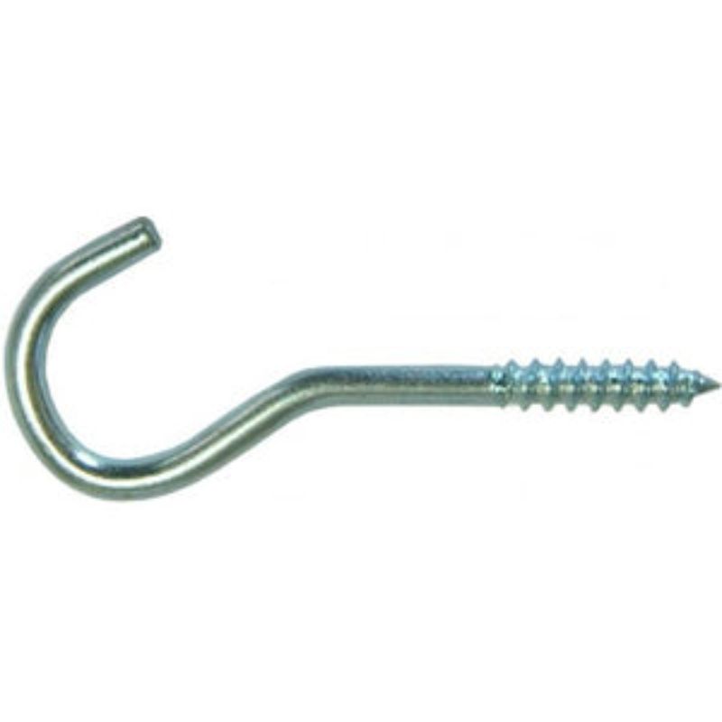 Zinc plated 3-7/8 inch screw hook for durable hanging solutions, ideal for tools and decor.