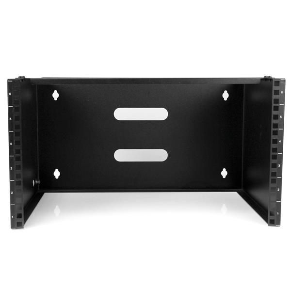 6U deep wall mount bracket in all-steel, designed for 30cm patch panels, maximizing space and ensuring network organization.