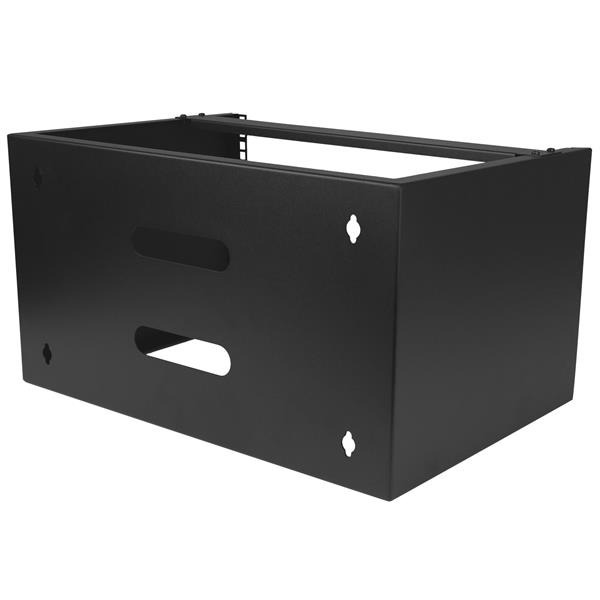 6U deep all-steel wall mount bracket for 30cm patch panels, ideal for space-saving network organization.