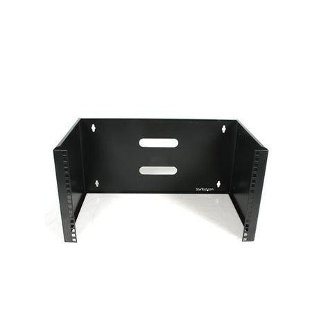 6U deep wall mount bracket for patch panels; all-steel, space-saving, ideal for home offices and data centers.