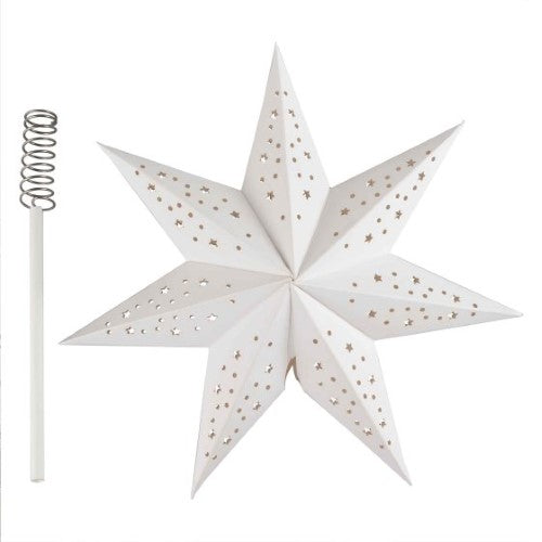 White Christmas Paper Star Tree Topper