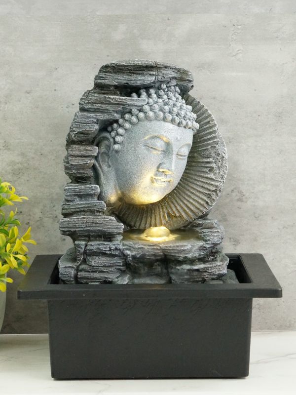 Water Feature - Buddha on Rock (25cm)