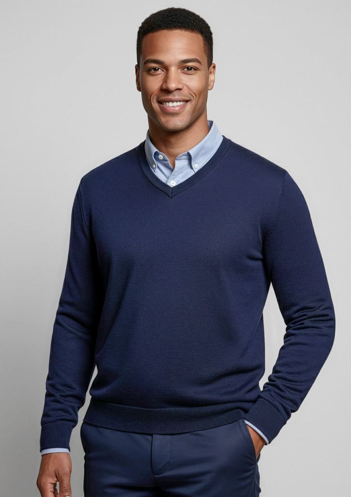 Roma Mens Knit Pullover - Navy