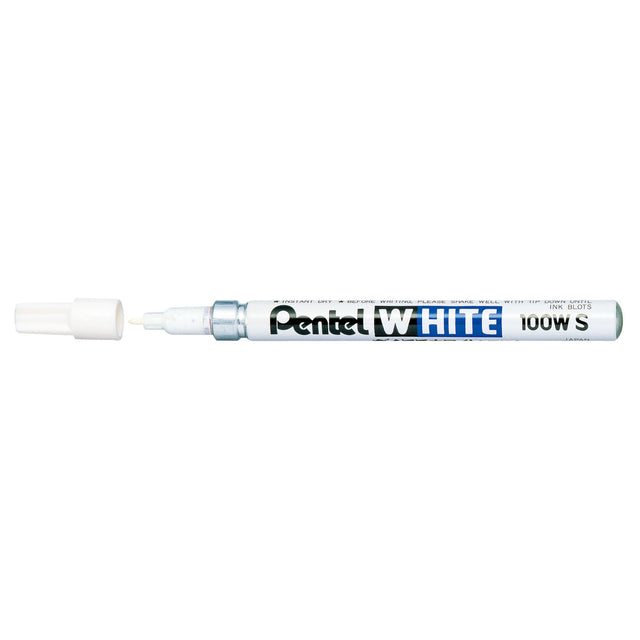 Pentel Marker Perm Fine Bullet Tip 1.3mm for precise white marking, quick-drying, and PVC-free for safe use.