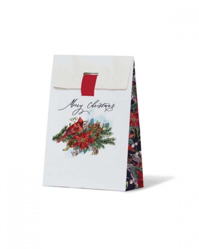 Paper Bags - Dk Poinsettia Junior Envelope Tote - 1000 units
