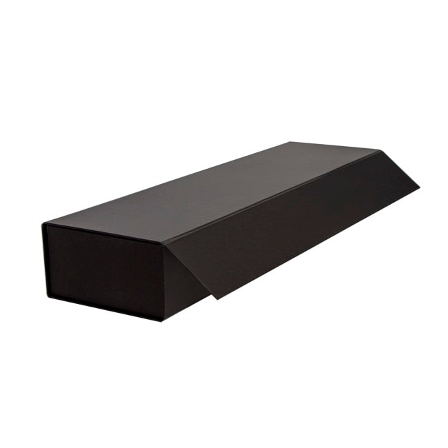 Rose Box Magnetic Lid Flat Pack Dozen Black 1200gsm
