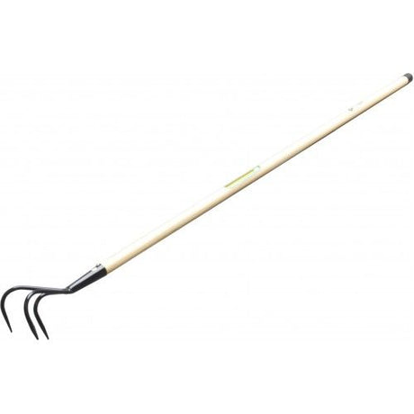 Freund 3 Prong Handled Cultivator for easy soil aeration and cultivation, featuring durable materials and a 140 cm FSC certified handle.