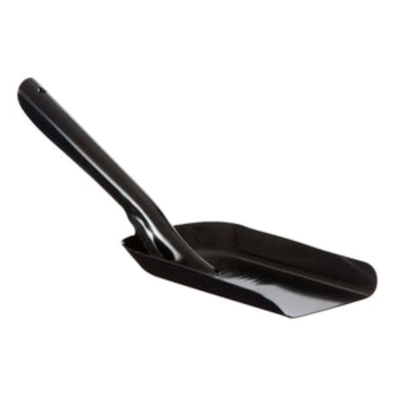 Compact 5-inch fire shovel with a durable japanned finish for managing ash and embers in fireplaces and fire pits.