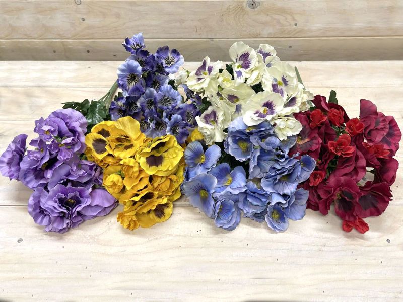 Artificial Pansy Bush (Assorted)