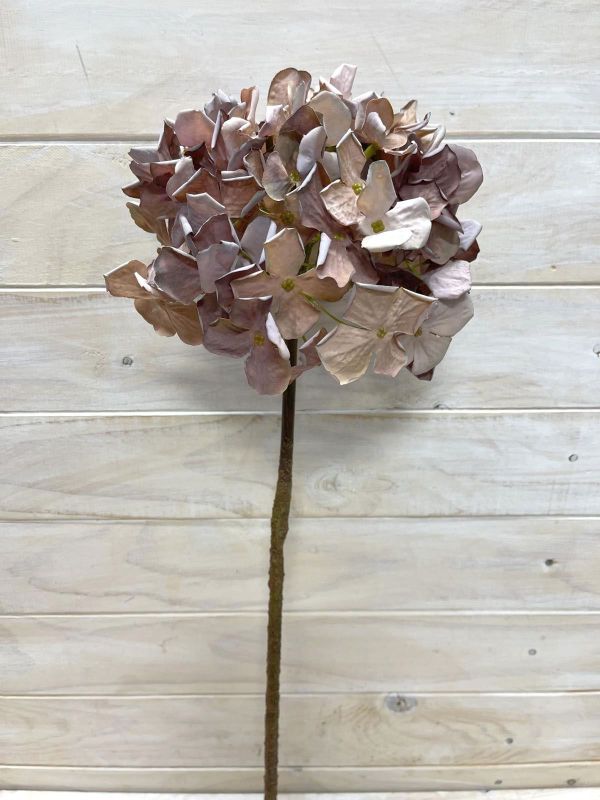 Artificial Hydrangea Stem - Dry Look (Coffee)