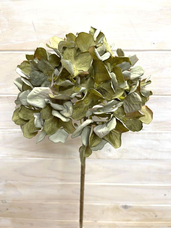 Artificial Hydrangea Stem - Dry Look (Green)