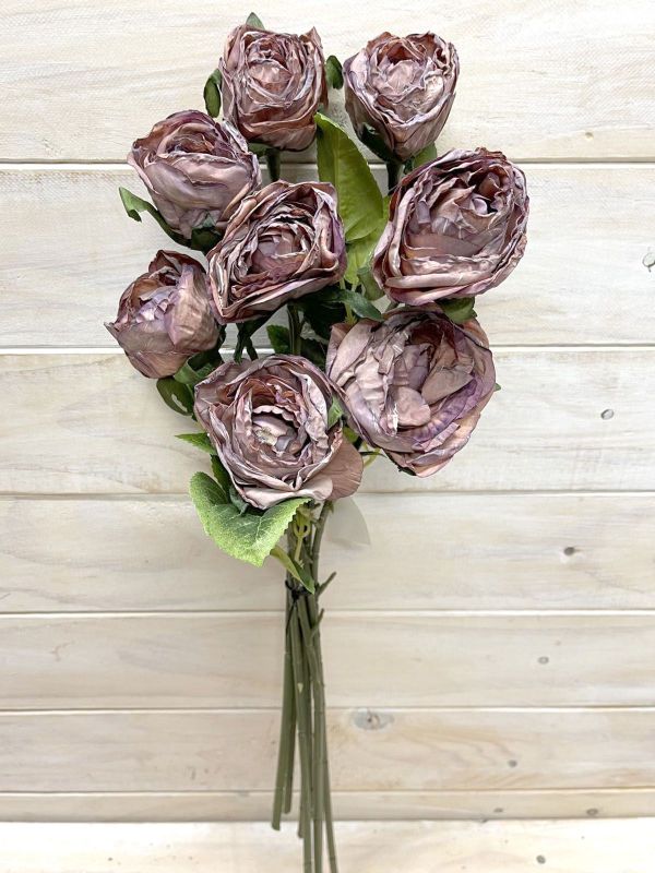 Artificial Rose Stem Bundle - Dry Look (Coffee)