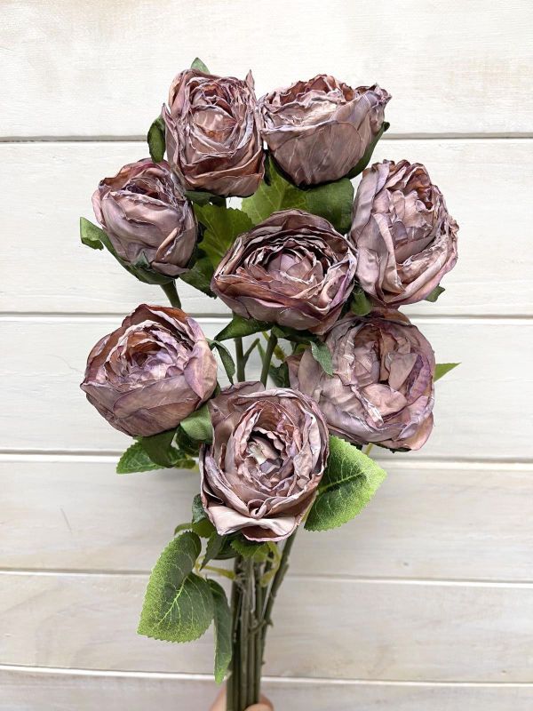 Artificial Rose Stem Bundle - Dry Look (Coffee)
