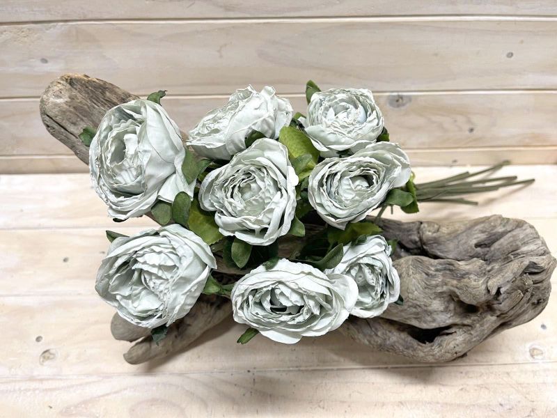 Artificial Rose Stem Bundle - Dry Look (Teal)