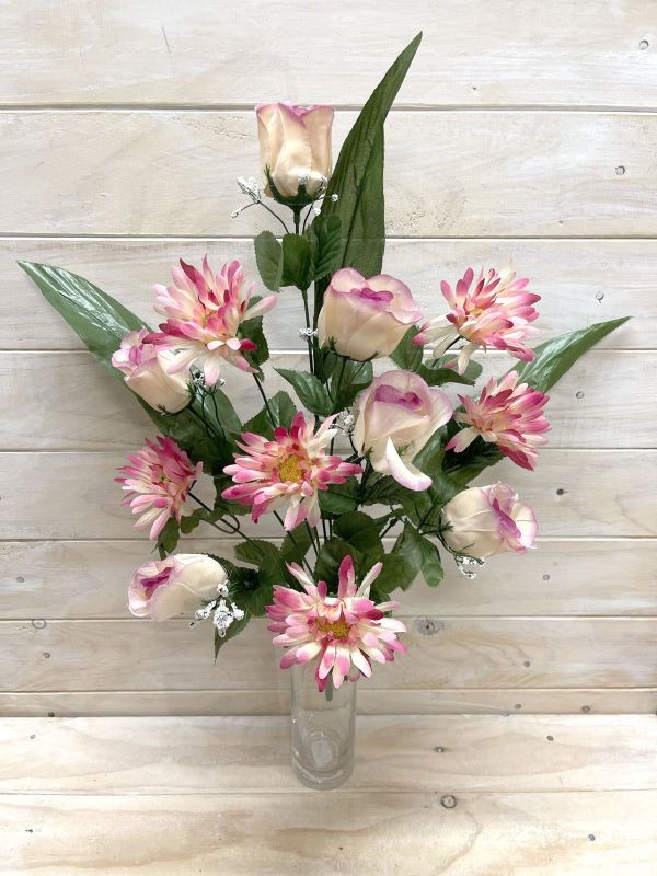 Artificial Flower Bush - Mixed (Pink)