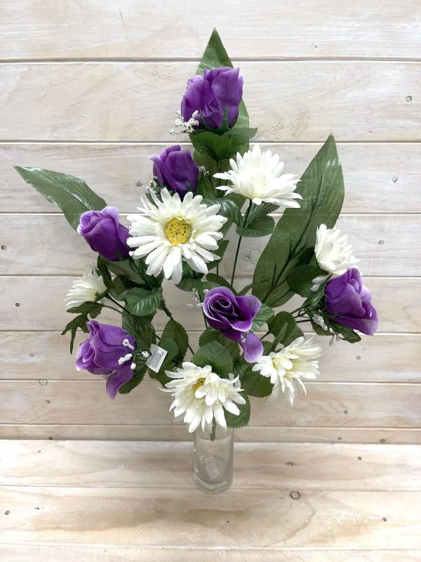 Artificial Flower Bush - Mixed (Purple)