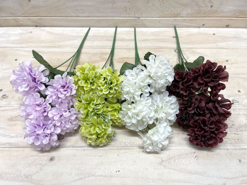 Artificial Ball Mum Bush (Assorted)