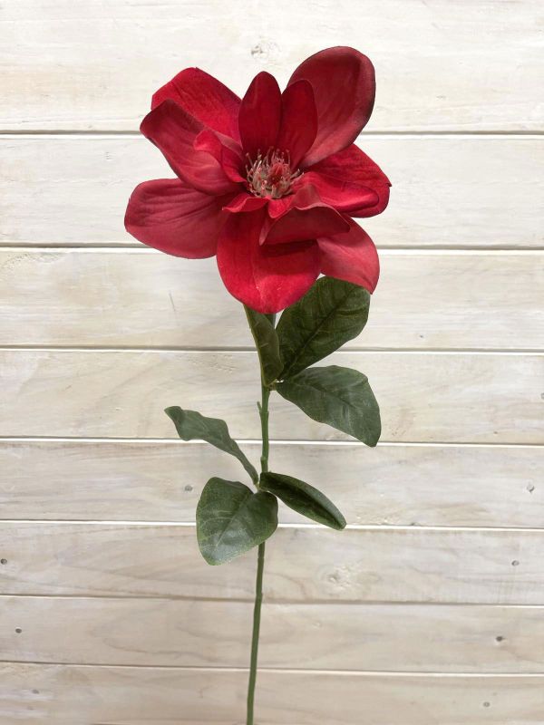 Artificial Single Magnolia Stem (Red)