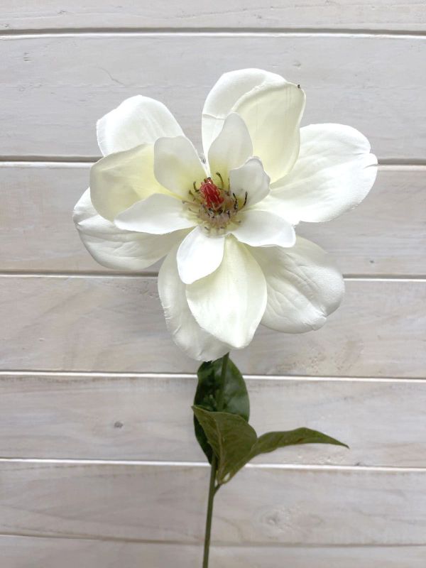 Artificial Single Magnolia Stem (White)