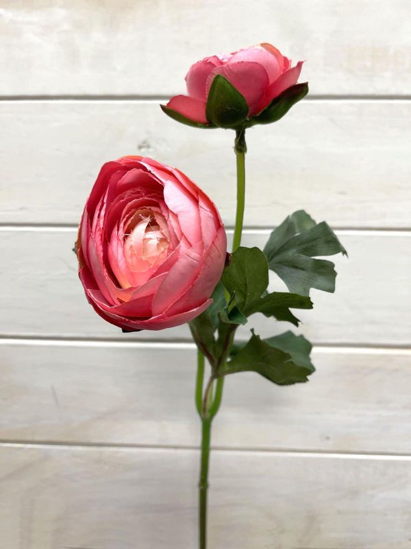 Artificial SIngle Ranunculus With Bud (Salmon)