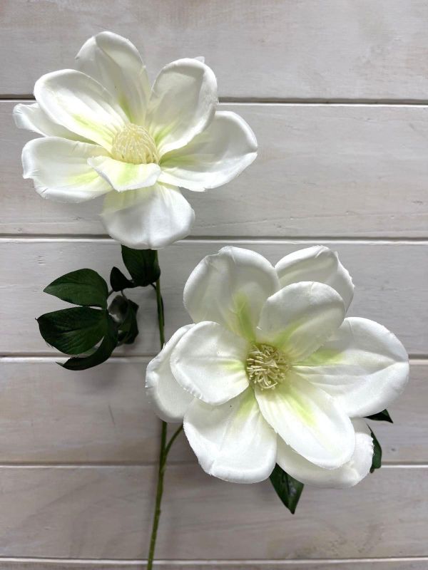 Artificial Magnolia Spray with 2 Flowers (Cream)
