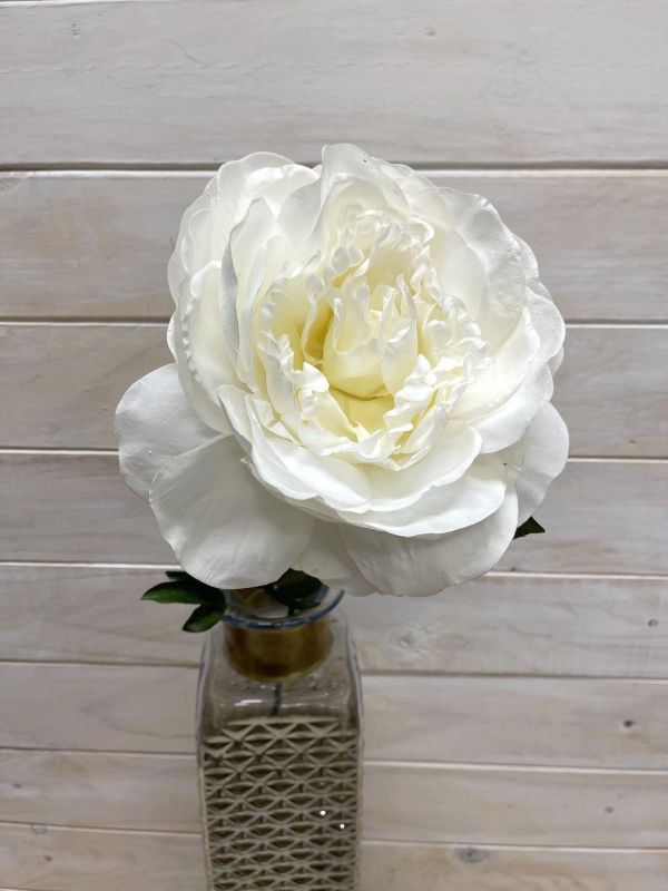 Artificial Peony Stem - Large (White)