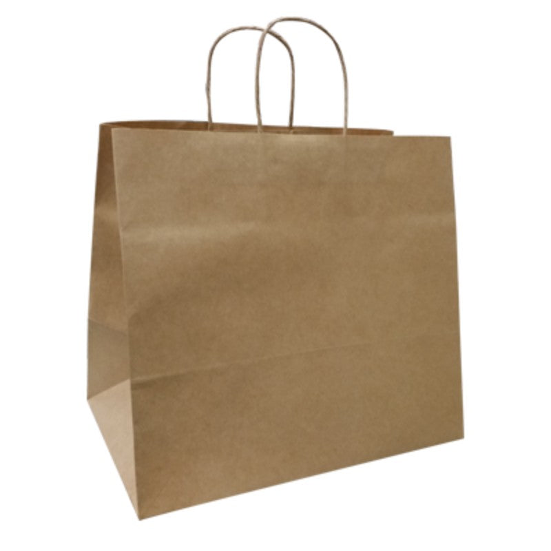 Brown Kraft Paper Bags Takeaway - (100 Bags) 32 x 35cm